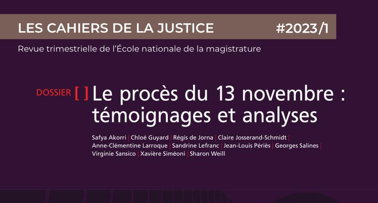 Couverture cahier de la justice #1 2023