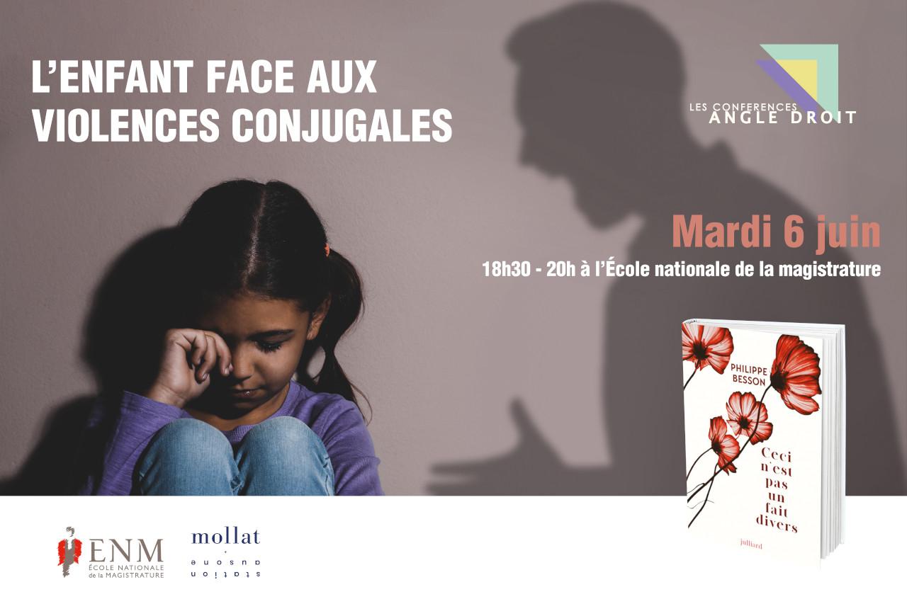 Visuel conférence angle droit "L'enfant face aux violences conjugales"